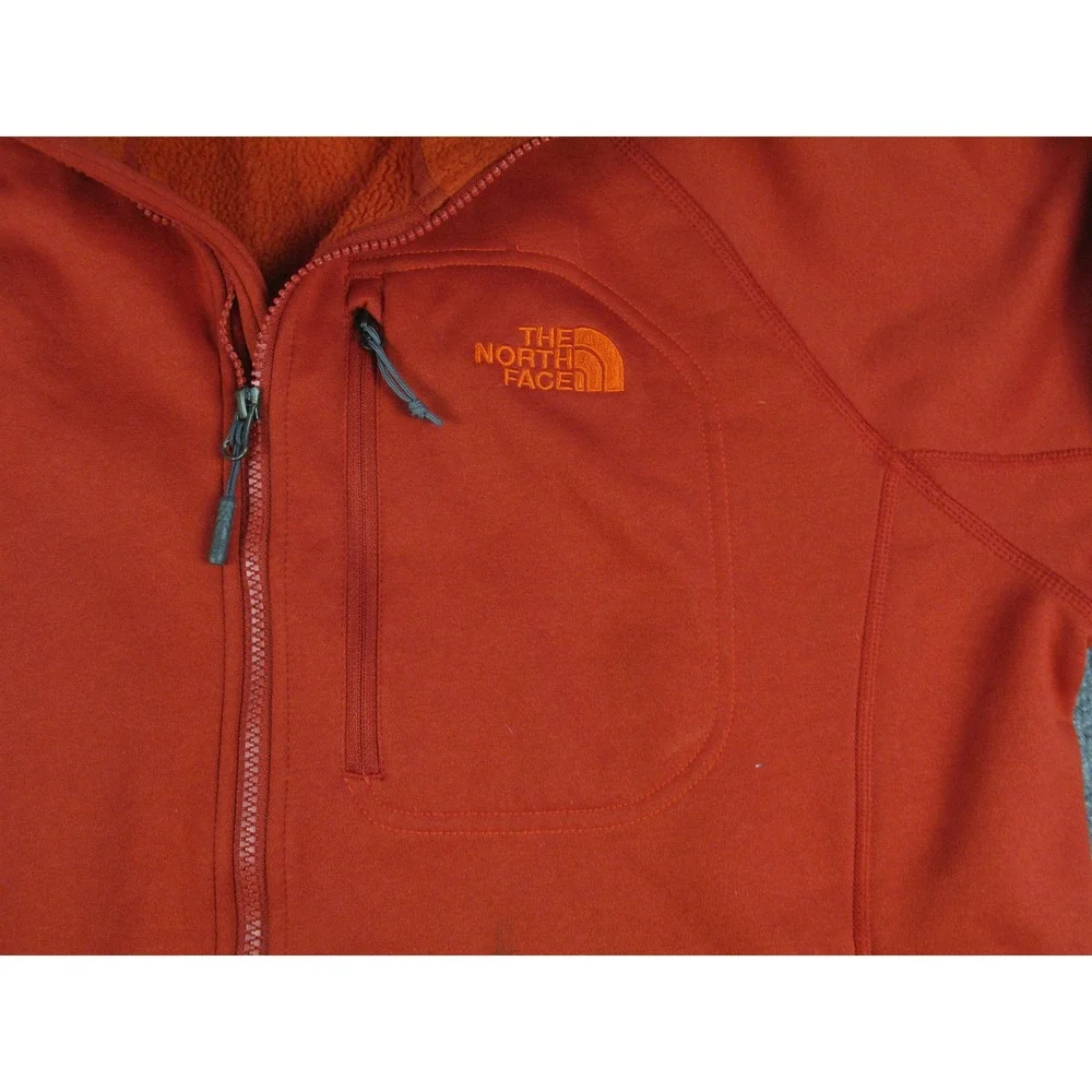 The North Face Mens XL Red Full Zip Fleece Jacket Smooth Face Soft Interior 2017